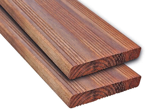 Terrassendiele 24x138 mm Kiefer KDI-braun, franz. Profil 