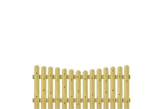 Staketenzaun Friesland 180x80/70 cm mit Unterbogen KDI 180 x 80/70 cm mit Unterbogen | Nadelholz kessel- druckimprägniert