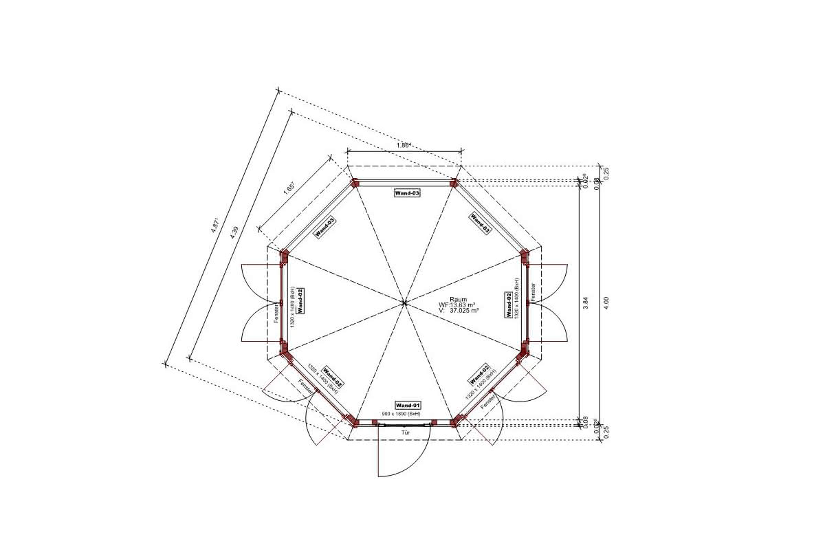 8 Eck Pavillion O 487 Cm