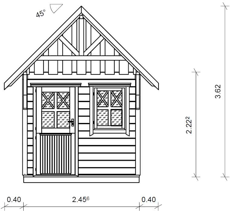 Schwedenhaus als Gartenhaus 240 x 240 cm