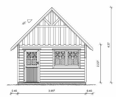 Schwedenhaus als Gartenhaus 390 x 390 cm