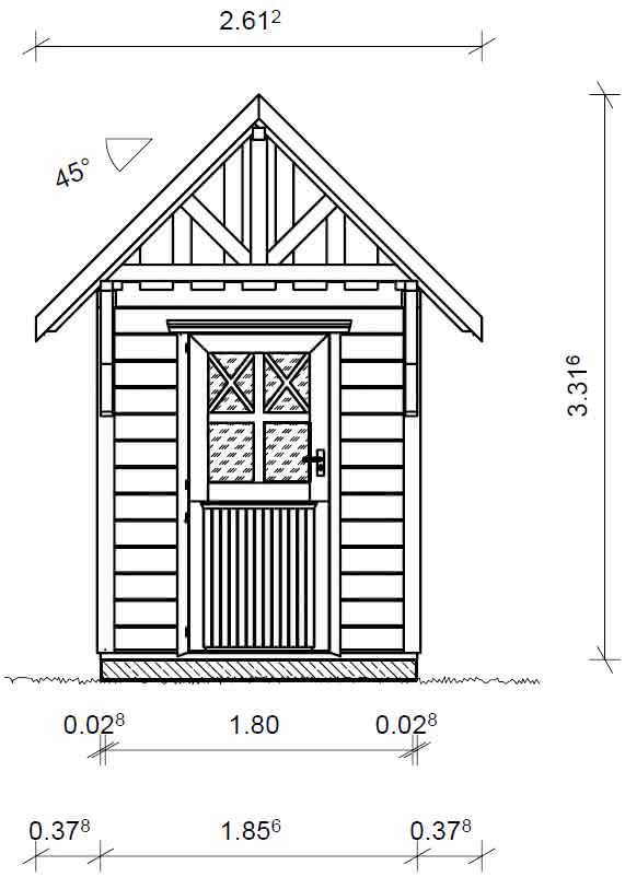 Schwedenhaus als Gartenhaus 180 x 180 cm