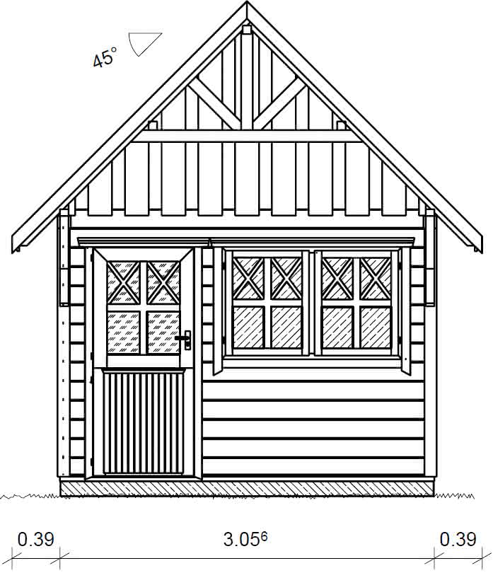 Schwedenhaus als Gartenhaus 300 x 300 cm
