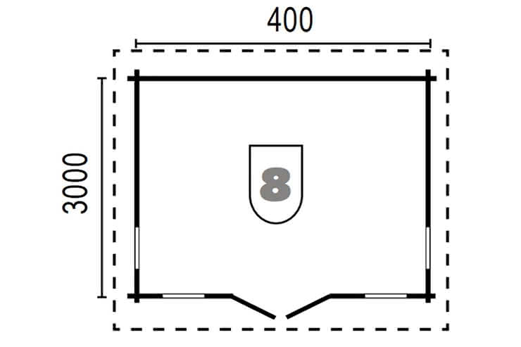 Gartenhaus Holz Engvik 400 x 300 cm 