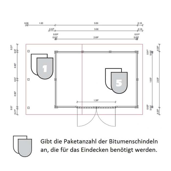 Gerätehaus Zubehör Schleppdach Nautic 30-20 | Fichte natur
