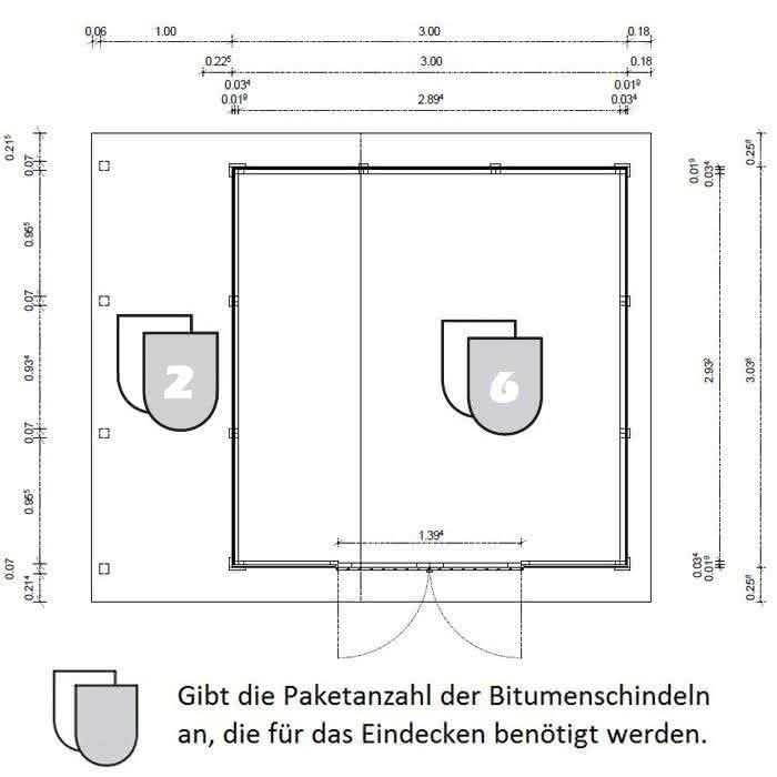 Gerätehaus Zubehör Schleppdach Nautic 30-30 | Fichte natur