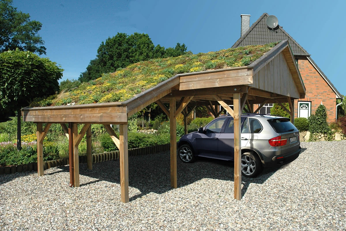 Gründachbausatz für freistehende Geräteräume 