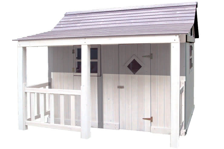 Spielhaus Ida, 200x180 cm Grau-Weiß