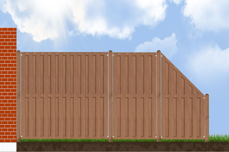 Terrassen-Trennwand-Set Modell Borneo Bangkirai natur 