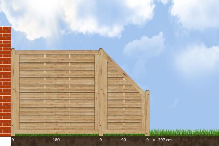 Terrassen-Trennwand-Set Modell Livorno Lärche/Douglasie natur 