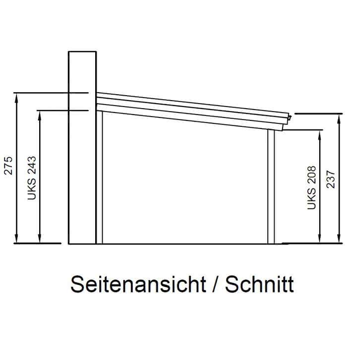 Terrassendach mit Trapez-Lichtplatten classic 522x350 cm 522x350 cm | Lärche/Douglasie naturbelassen