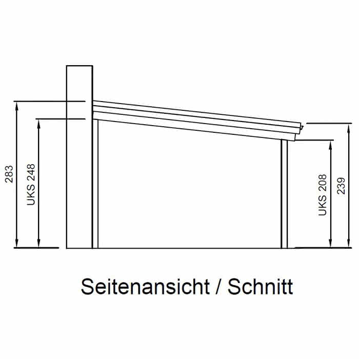 Terrassendach mit Trapez-Lichtplatten natur 522x400 cm 522x400 cm | Lärche/Douglasie naturbelassen