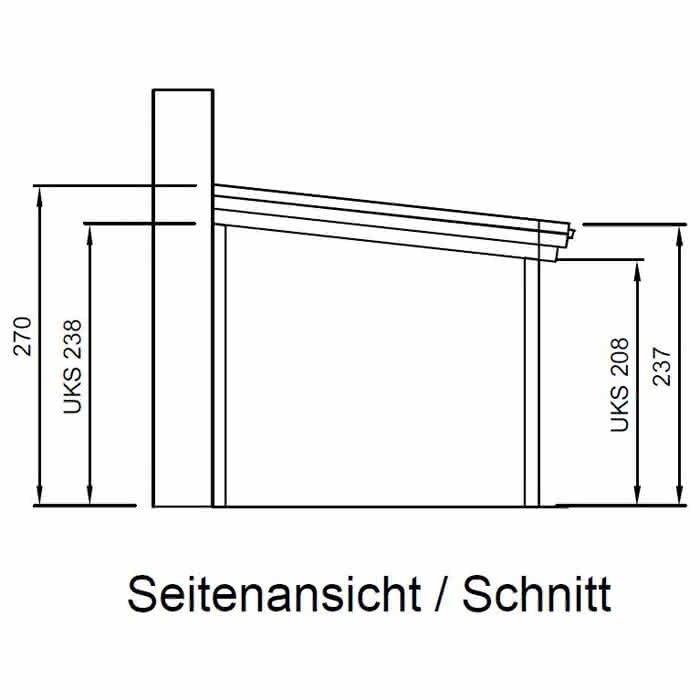 Terrassendach mit Trapez-Lichtplatten natur 624x300 cm 624x300 cm | Lärche/Douglasie naturbelassen