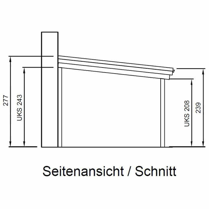 Terrassendach mit Trapez-Lichtplatten natur 624x350 cm 624x350 cm | Lärche/Douglasie naturbelassen