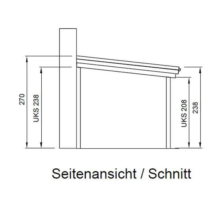 Terrassendach mit Trapez-Lichtplatten natur 318x300 cm 318x300 cm | Lärche/Douglasie naturbelassen