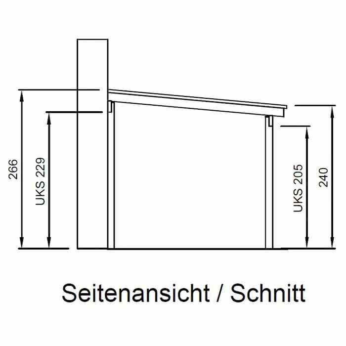 Terrassendach mit Steg-Doppelplatten perfect 406x300 cm 406x300 cm | Fichte Leimholz naturbelassen