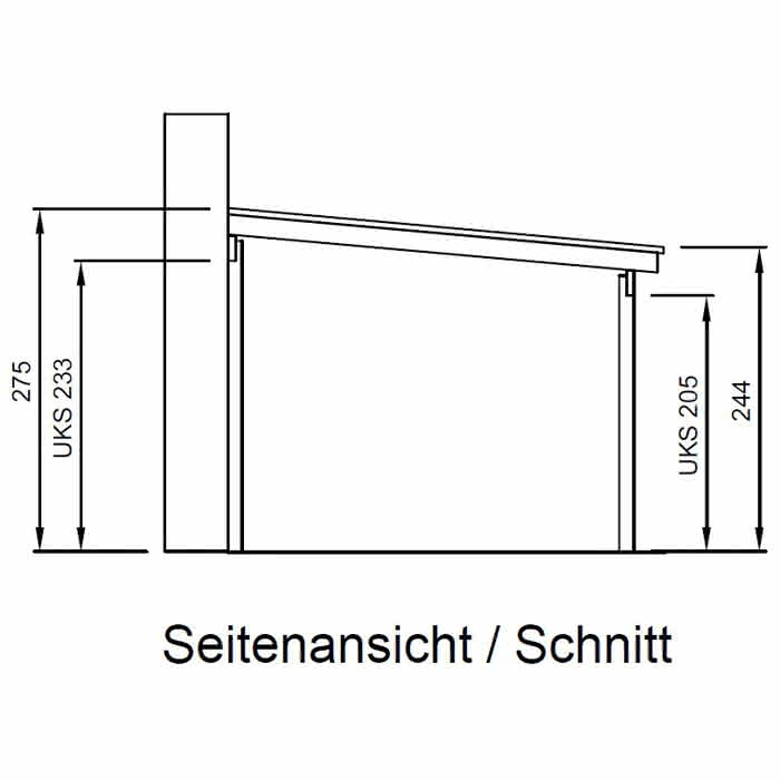 Terrassendach mit Steg-Doppelplatten master 406x350 cm 406x350 cm | Fichte KVH naturbelassen