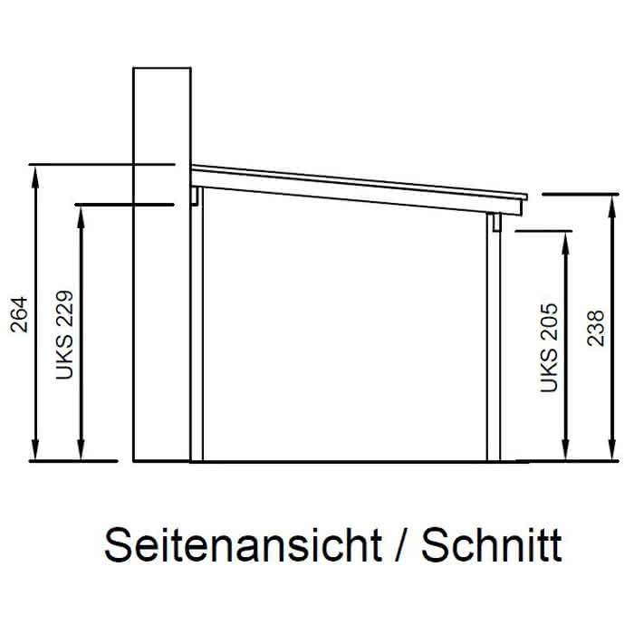 Terrassendach mit Steg-Doppelplatten master 507x300 cm 507x300 cm | Fichte KVH naturbelassen