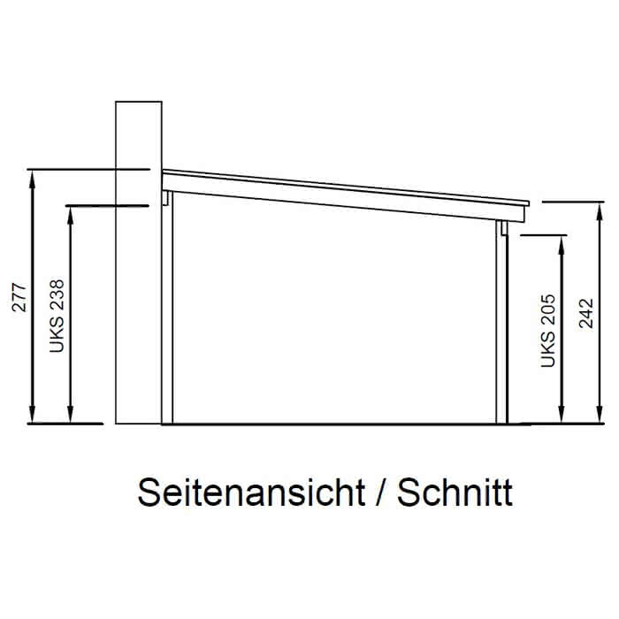 Terrassendach mit Steg-Doppelplatten master 507x400 cm 507x400 cm | Fichte KVH naturbelassen