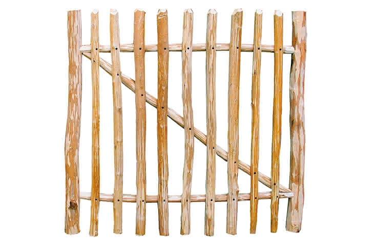 Rollzaun Haselnuss Staketenabstand ca. 7-8 cm Pforte 100x120 cm Pforte 100x120 cm