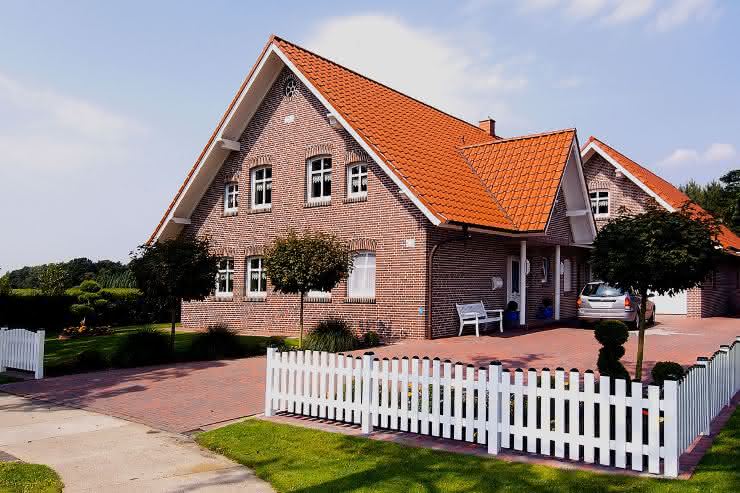Joda Exklusiv Kunststoff Zaun - Vorgartenzaun mit Oberbogen 