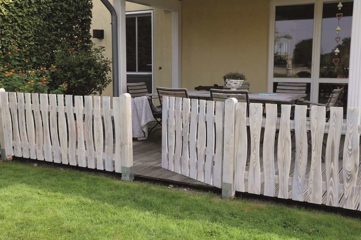 Vorgartenzaun Waimea Pforte 100x80 cm Fichte Grauweiß Pforte 100 x 80 cm | grauweiß