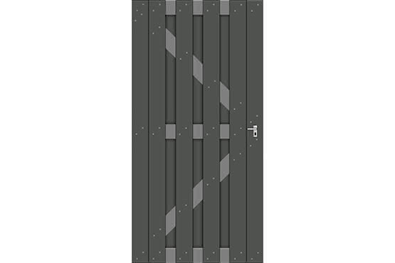 Kansas City WPC Sichtschutz 90x180 cm, Tür DIN links, Anthrazit/ Anthrazit 90 x 180 DIN links | WPC Anthrazit/Anthrazit
