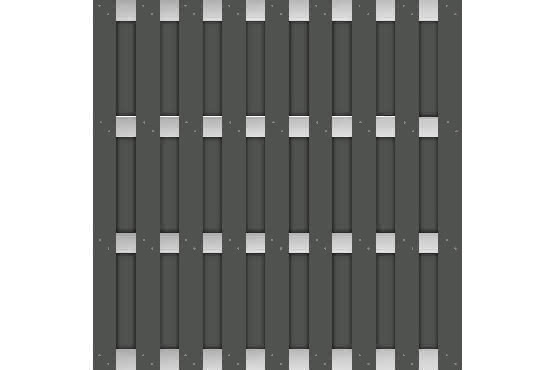 Kansas City WPC Sichtschutz 180x180 cm Anthrazit/ Silber 180 x 180 cm | WPC Anthrazit/Silber