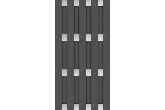 Kansas City WPC Sichtschutz 90x180 cm Anthrazit/ Silber 90 x 180 cm | WPC Anthrazit/Silber
