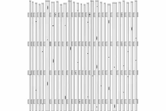 Lattenzaun Vario 180x180 cm Fichte Grau Weiß 180 x 180 cm | Fichte Grauweiß