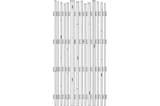 Lattenzaun Vario 90x180 cm Fichte Grau Weiß 90 x 180 cm | Fichte Grauweiß