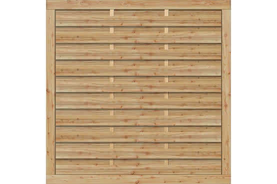 Sichtschutzzaun Livorno 180x180 cm geschlossen Lärche/Douglasie naturbelassen 180 x 180 cm geschlossen