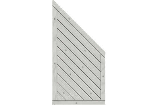 Sichtschutzelement Lugano 90x180/90 cm Abschluss geschlossen Fichte Grau 90 x 180/90 cm Abschluss geschlossen