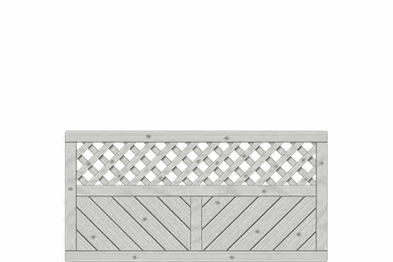 Vorgartenzaun Lugano 180x90 cm Vorgartenzaun mit Rankgitter Fichte Grau 180 x 90 cm Vorgartenzaun mit Rankgitter
