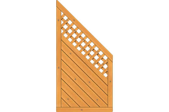 Sichtschutzelement Lugano 90x180/90 cm Abschluss mit Rankgitter Fichte Pinie 90 x 180/90 cm Abschluss mit Rankgitter