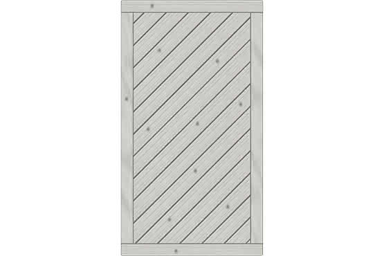 Sichtschutzelement Lugano 100x180 cm Tür geschlossen Fichte Grau 100 x 180 cm Tür geschlossen