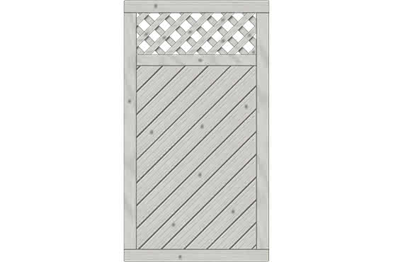 Sichtschutzelement Lugano 100x180 cm Tür mit Rankgitter Fichte Grau 100 x 180 cm Tür mit Rankgitter