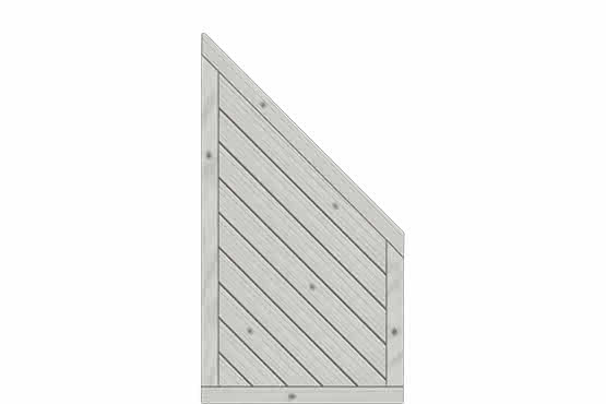 Dichtzaun Lyon 90x165/80 cm Abschluss geschlossen Fichte Grau 90 x 165/80 cm Abschluss geschlossen | Fichte Grau