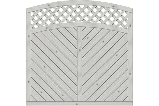 Dichtzaun Lyon 180x180/165 cm mit Rankgitter Fichte Grau 180 x 180/165 cm mit Rankgitter | Fichte Grau