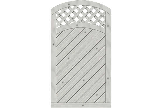 Dichtzaun Lyon 100x180/165 cm Tür mit Rankgitter Fichte Grau 100 x 180/165 cm Tür mit Rankgitter | Fichte Grau