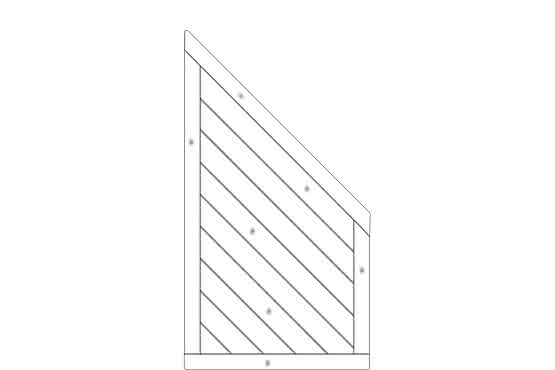 Dichtzaun Lyon 90x165/80 cm Abschluss geschlossen Fichte Grauweiß 90 x 165/80 cm Abschluss geschlossen | Fichte Grauweiß
