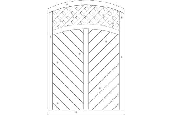 Dichtzaun Lyon 120x180/165 cm mit Rankgitter Fichte Grauweiß 120 x 180/165 cm mit Rankgitter | Fichte Grauweiß