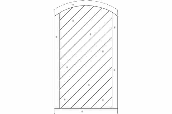 Dichtzaun Lyon 100x180/165 cm Tür geschlossen Fichte Grauweiß 100 x 180/165 cm Tür geschlossen | Fichte Grauweiß