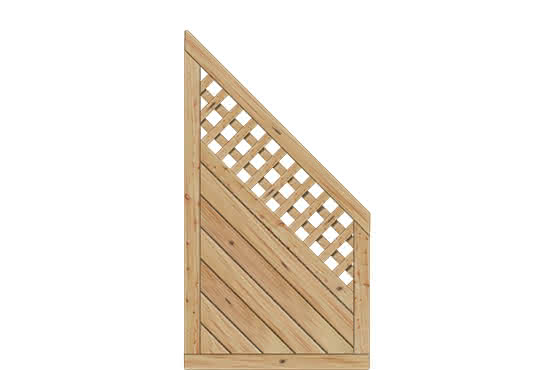 Dichtzaun Lyon 90x165/80 cm Abschluss mit Rankgitter Lärche naturbelassen 90 x 165/80 cm Abschluss mit Rankgitter | Lärche/Douglasie