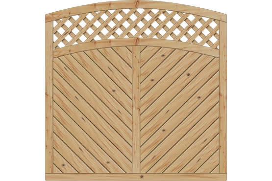 Dichtzaun Lyon 180x180/165 cm mit Rankgitter Lärche naturbelassen 180 x 180/165 cm mit Rankgitter | Lärche/Douglasie