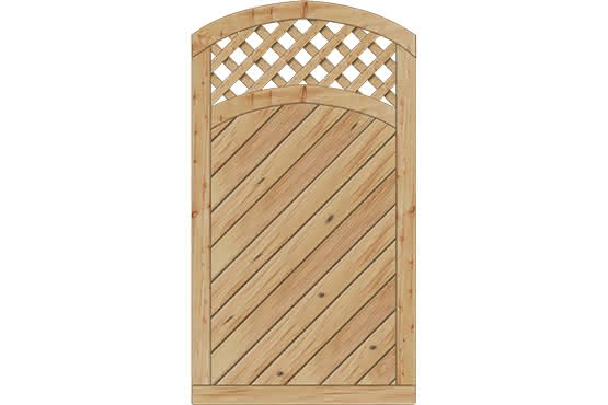Dichtzaun Lyon 100x180/165 cm Tür mit Rankgitter Lärche naturbelassen 100 x 180/165 cm Tür mit Rankgitter | Lärche/Douglasie