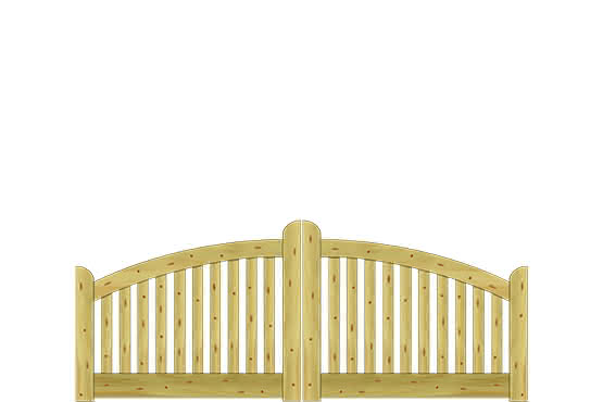 Gartenzaun Norderney, 300x90/80/120 cm, Doppeltor, kesseldruckimprägniertes Nadelholz Doppeltor 3,00 m | KDI