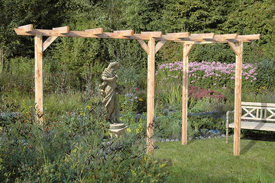 Pergola Standard Bausatz Lärche naturbelassen Lärche Bausatz 4,50 m | Lärche naturbelassen