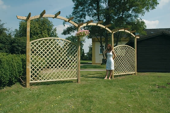 Rankzaun mit Bogen Palma 180x180/161 cm Rankzaun mit Oberbogen KDI 180 x 180/161 cm Rankzaun mit Oberbogen | KDI