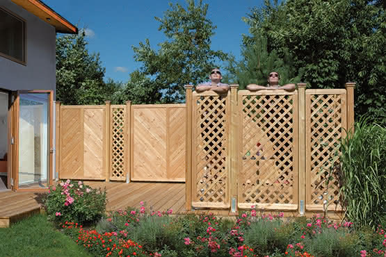 Sichtschutzelement Lugano 120x180 cm geschlossen Lärche/Douglasie naturbelassen 120 x 180 cm geschlossen
